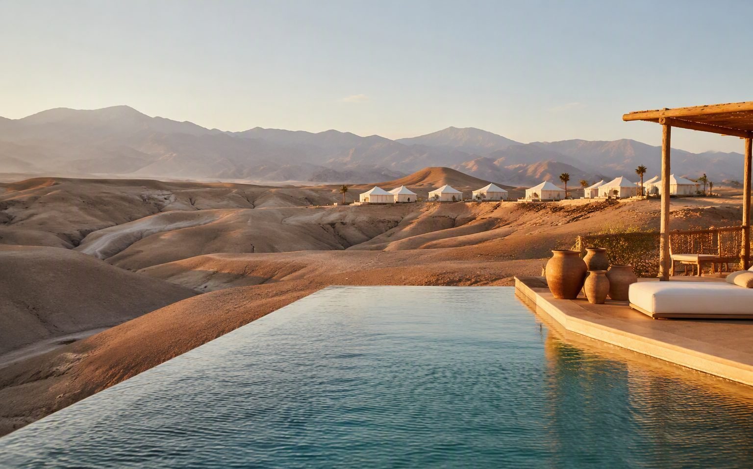 Day pass con piscina nel deserto di Agafay